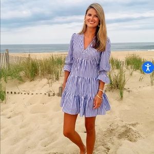 Blue and White Stripe Cotton Poplin Kenzo Dress